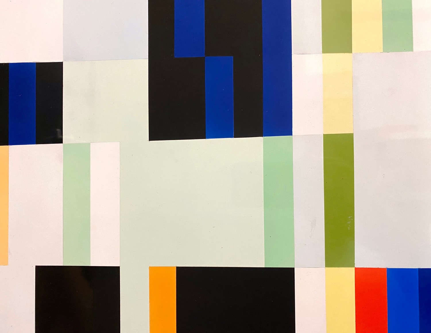 Alejandro Otero, Tabl&oacute;n 13, Bonjour M. Cezanne [Plank 13, Good Morning Cezanne], 1973-1987 [detail]. Acrylic on wood and Formica, 78 11/16 x 21 5/8 in.&nbsp;