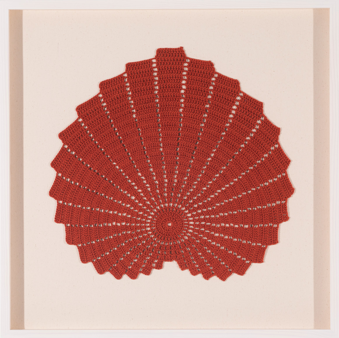 Melanie Smith, Pi (Pond 5) 14, 2022. Cotton, 22 7/8 x 22 7/8 in. (58.1 x 58.1 cm.)