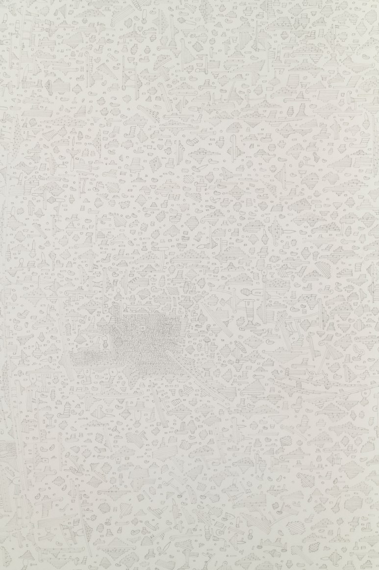 Marco Maggi, Landmark, detail, 2021. Pencil on clay, 24 x 18 in. (61 x 45.7 cm.)