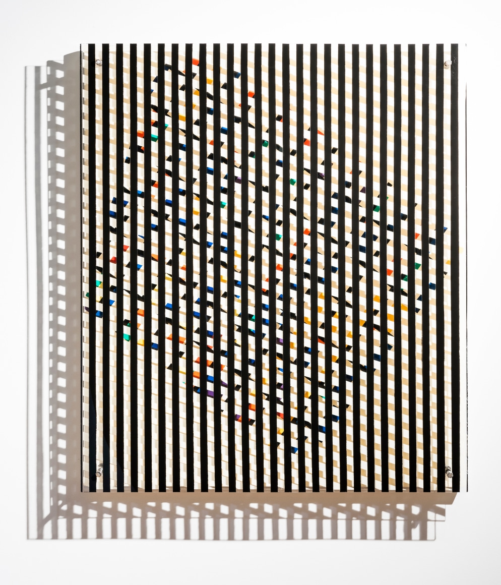 Alejandro Otero, Coloritmo en movimiento 6 [Colorhythm in Motion 6], 1957. Duco on wood and plexiglass, 45 21/32 x 40 15/16 x 4 5/16 in.&nbsp;