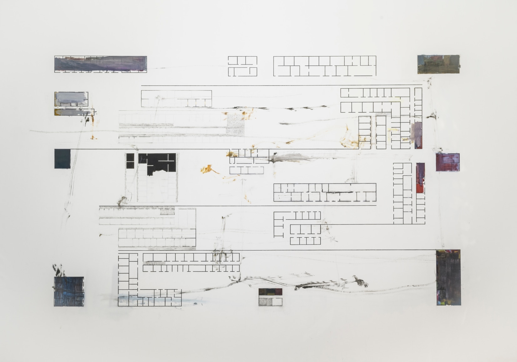 Guillermo Kuitca, Untitled, 1998. Oil on canvas, 79 1/8 x 112 in. (201 x 284.5 cm.)