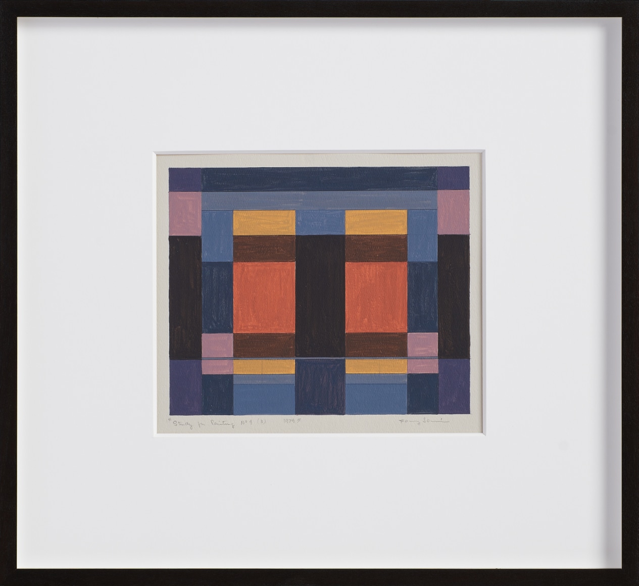 Fanny San&iacute;n, Study for painting No 4 (3), 1979. Acrylic on paper, 15 ⅞ x 19 ⅜ x 1 ⅝ in. (40.3 x 49.2 x 4.1 cm.)