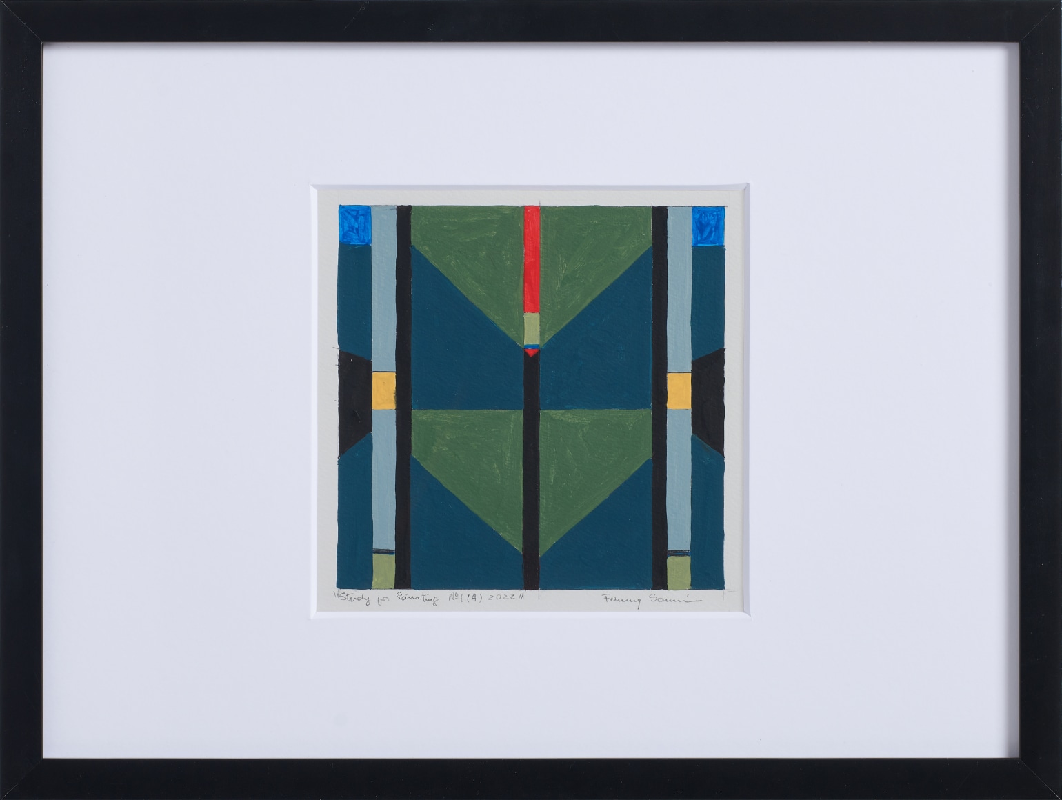 Fanny San&iacute;n, Study for painting No 1 (4), 2022. Acrylic on paper, 16 ⅝ x 21 15/16 x 1 ⅛ in. (42.2 x 55.7 x 2.9 cm.)