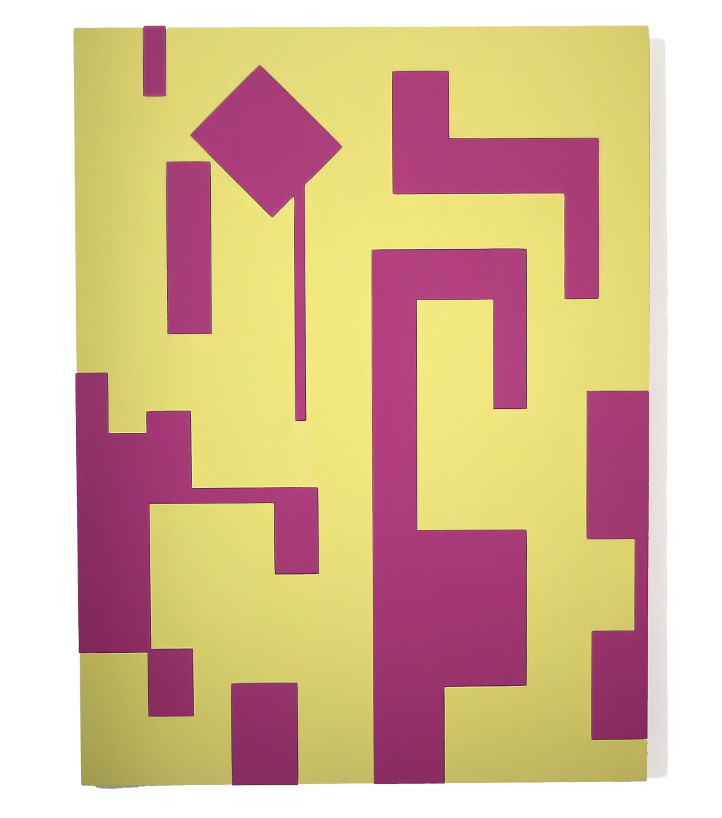 Flow, 2018. Lacquer on MDF, 47 7/32 x 35 13/32 in. (120 x 90 cm.)