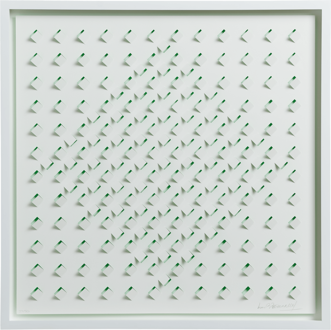 Luis Tomasello,&nbsp;S/T 1 - Verde, 2013. Lithograph, 24 3/4 x 24 3/4 in. (62.9 x 62.9 cm.)