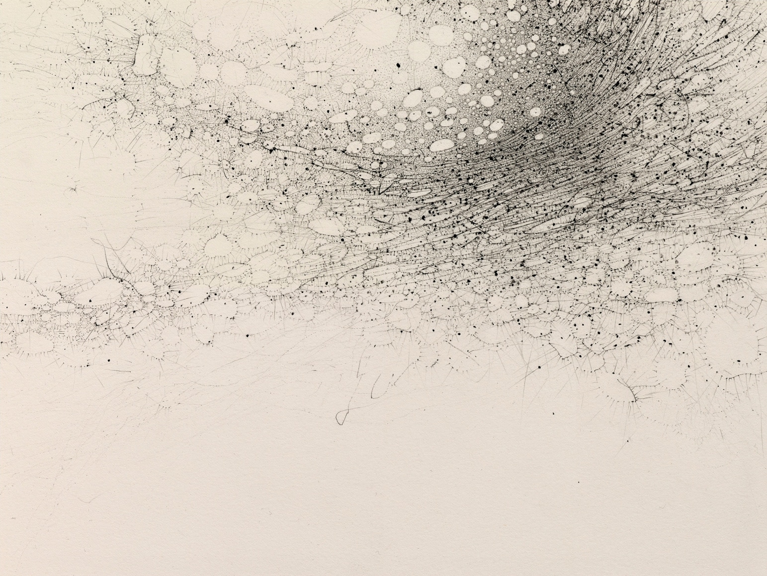 Gustavo D&iacute;az, Untitled&nbsp;(detail), 2021. Graphite on paper, 26 1/8 x 41 1/8 in.