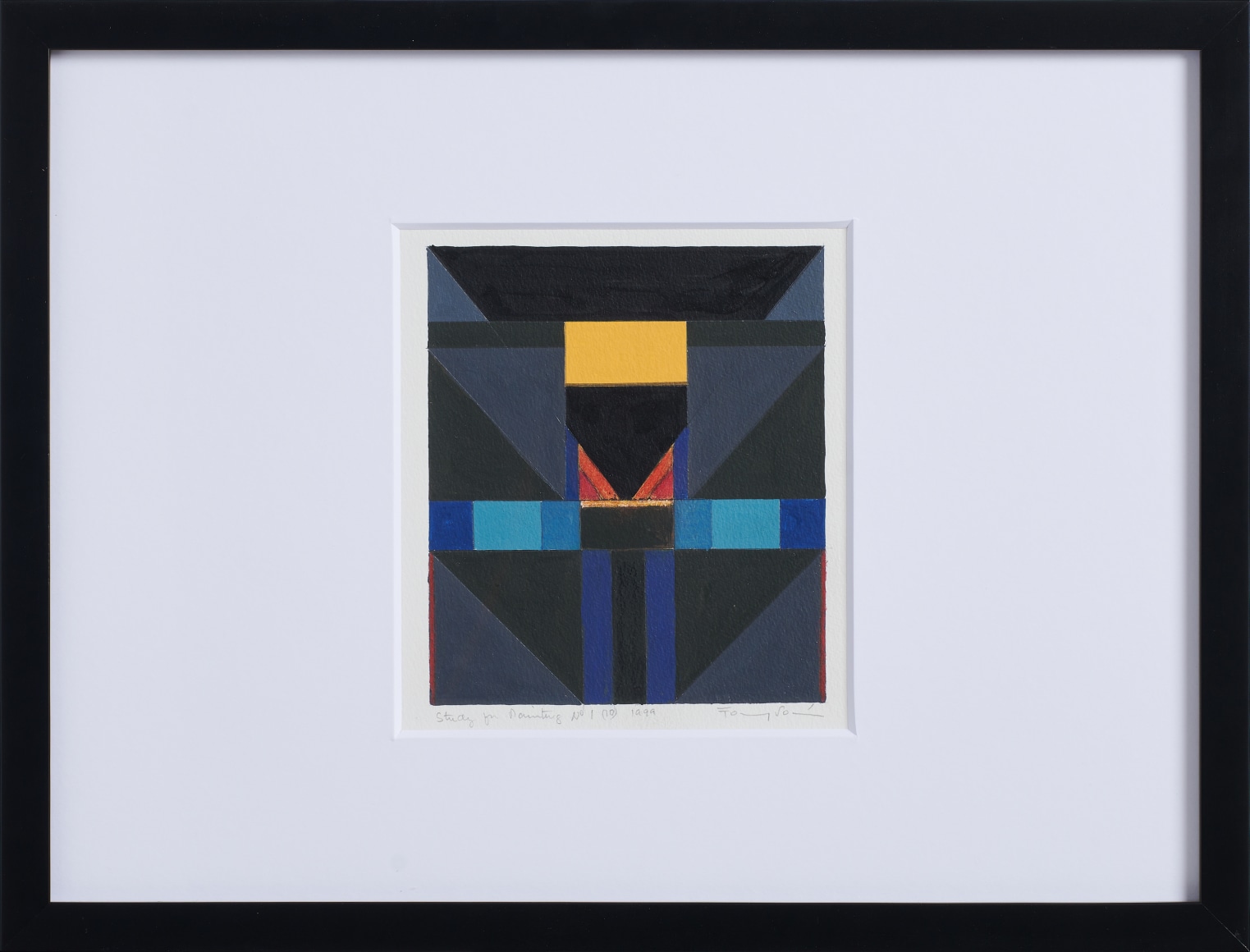 Fanny San&iacute;n, Study for painting No 1 (10), 1999. Acrylic on paper, 16 ⅝ x 21 15/16 x 1 ⅛ in. (42.2 x 55.7 x 2.9 cm.)