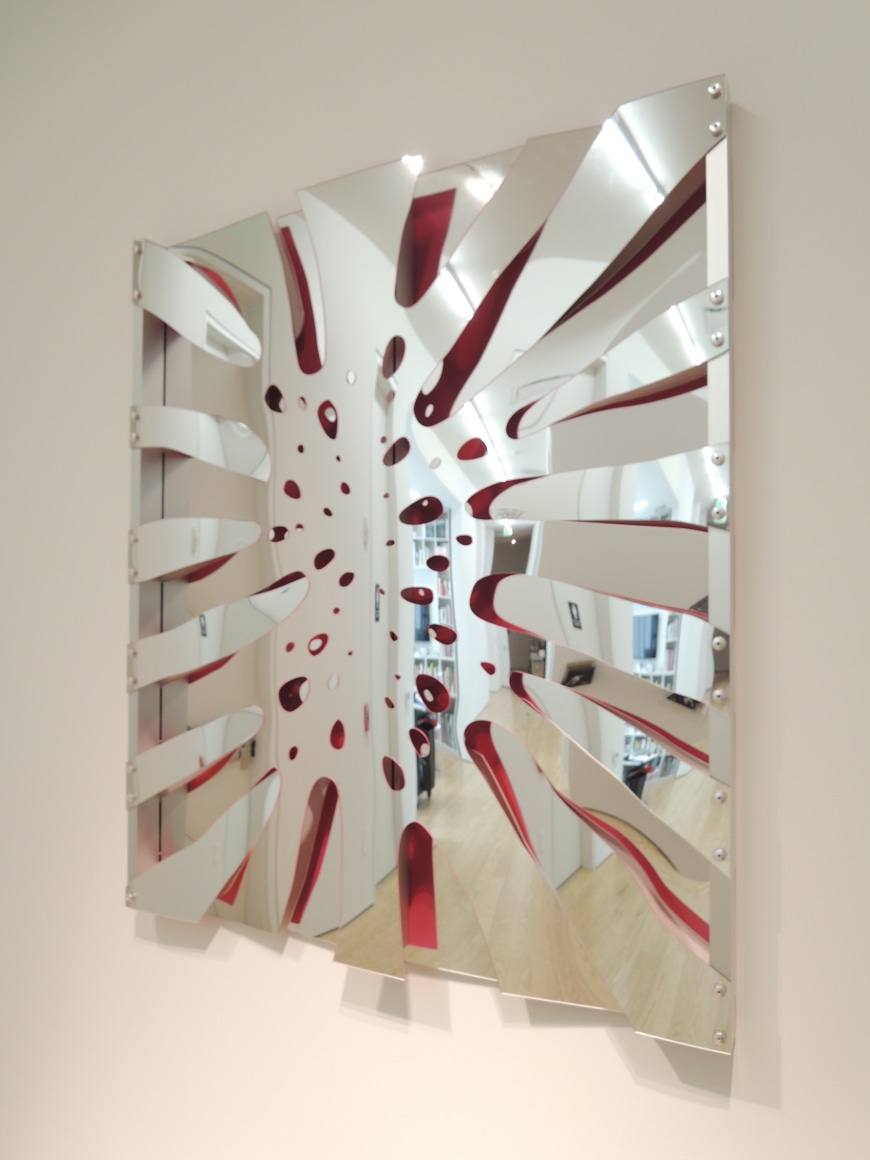 Thomas Glassford.&nbsp;(b. 1963, USA/Mexico).&nbsp;Untitled, 2014.&nbsp;Mirrored Plexiglas and anondized aluminum 48 1/32 x 41 x 2 11/32 in. (122 x 104.1 x 6 cm.)
