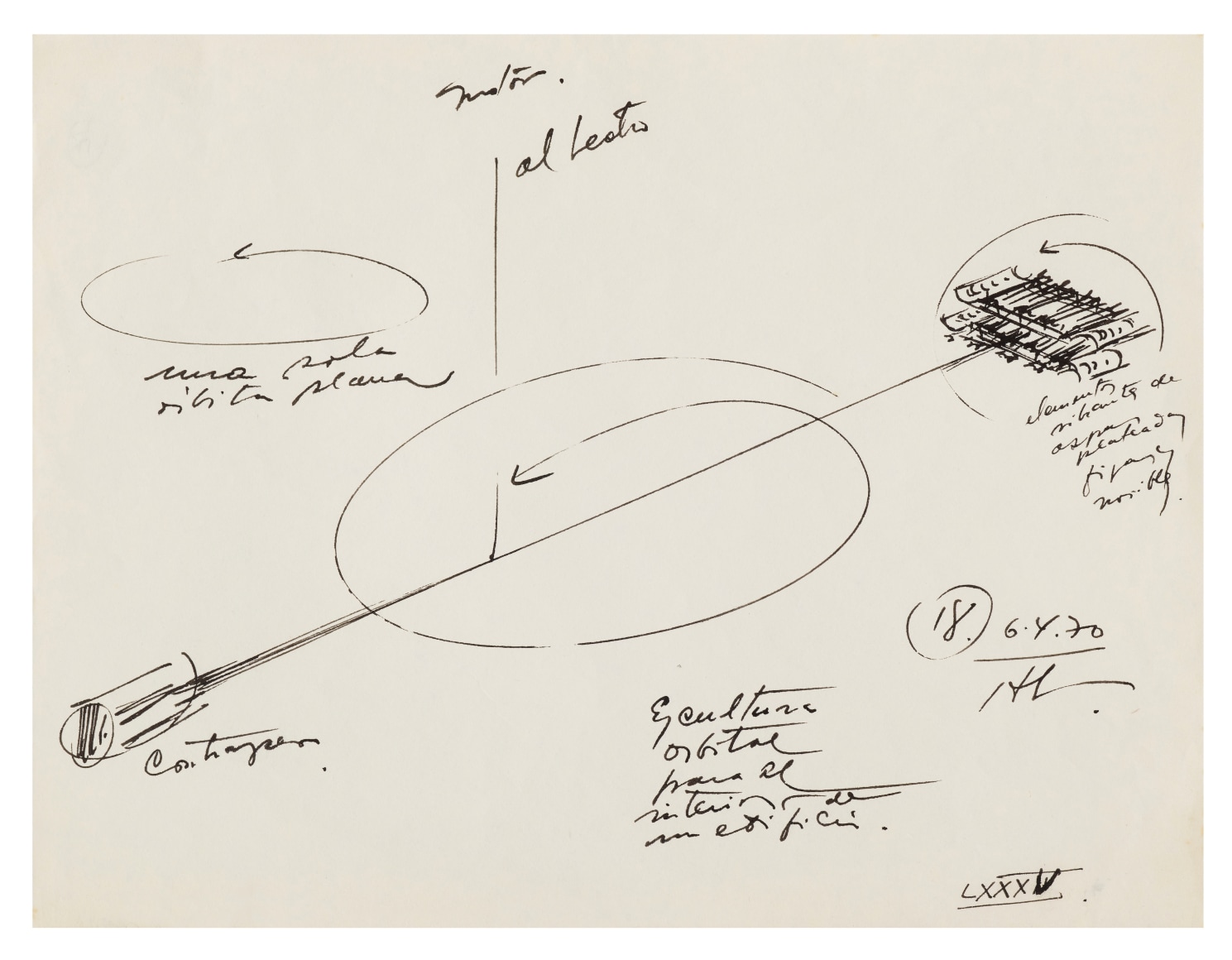 Alejandro Otero, Untitled, 1970. Ink on paper, 8 1/2 x 11 1/16 in.