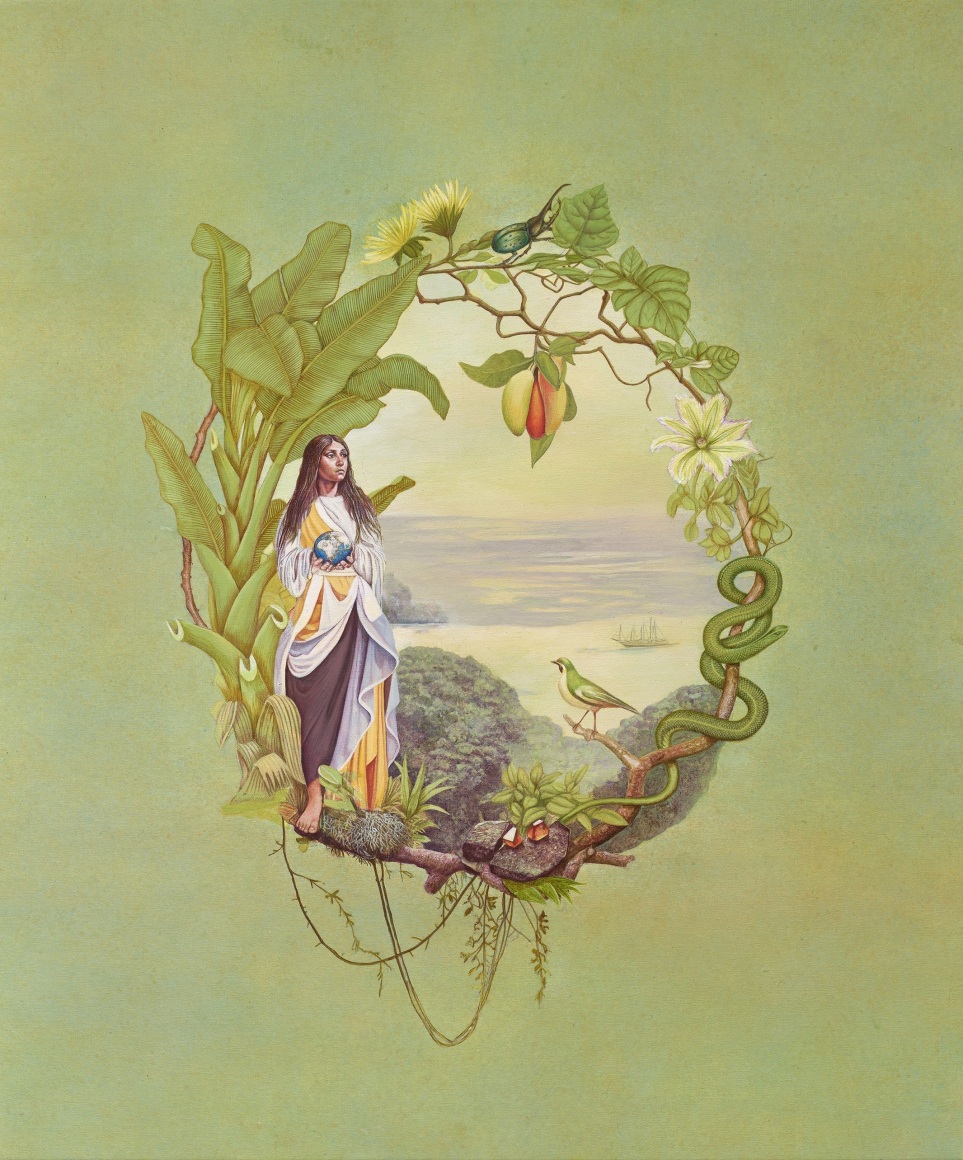 Rodrigo Facundo,&nbsp;Exvoto, 2024, Acrylic gouache on canvas, 24 ⅞ x 20 ⅞ in. (63.2 x 53 cm.)