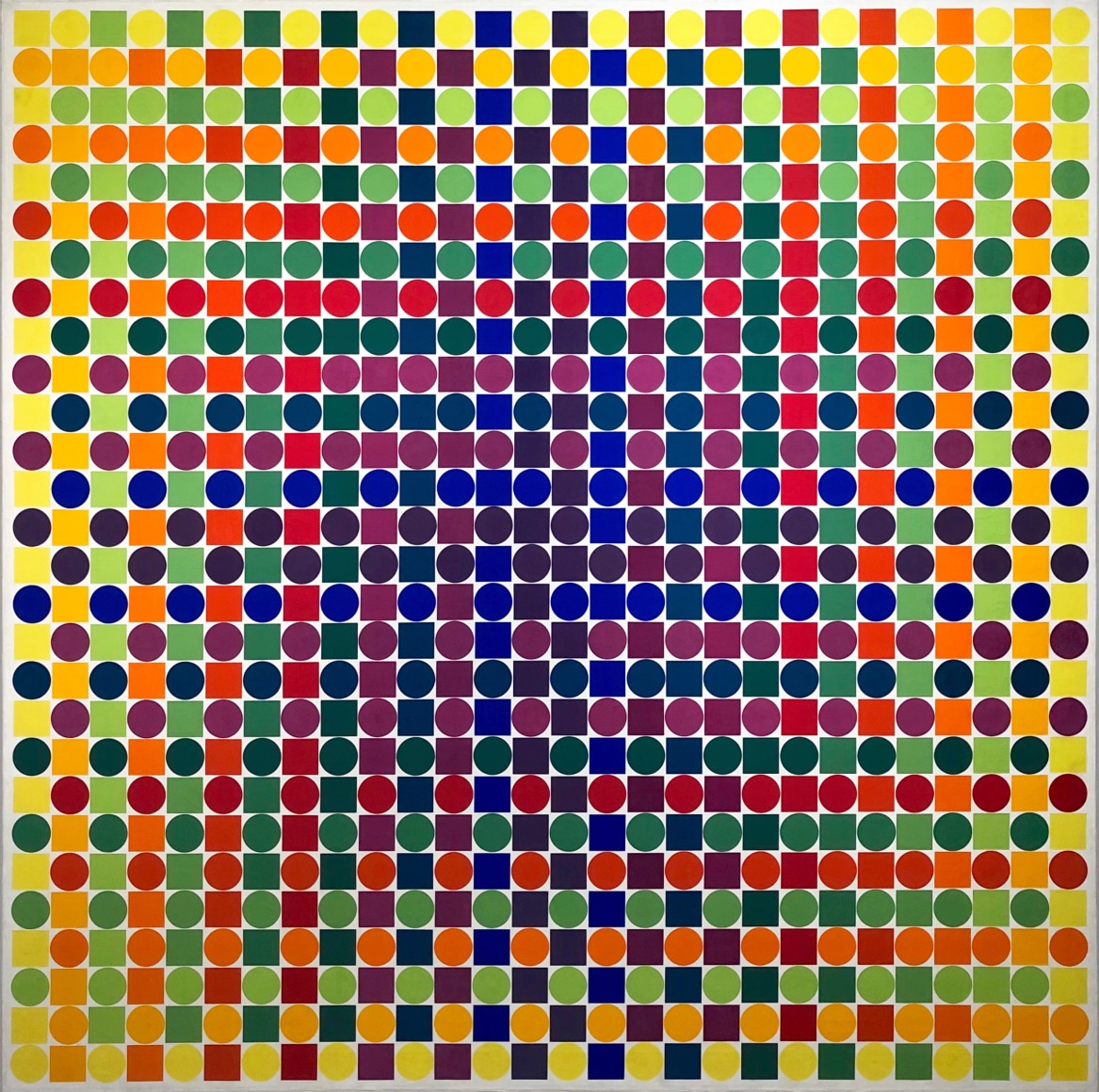 Julio Le Parc, Serie 29 No. 1-1-1-1, 1970. Acrylic on canvas, 67 5/16 x 67 5/16 in.&nbsp;