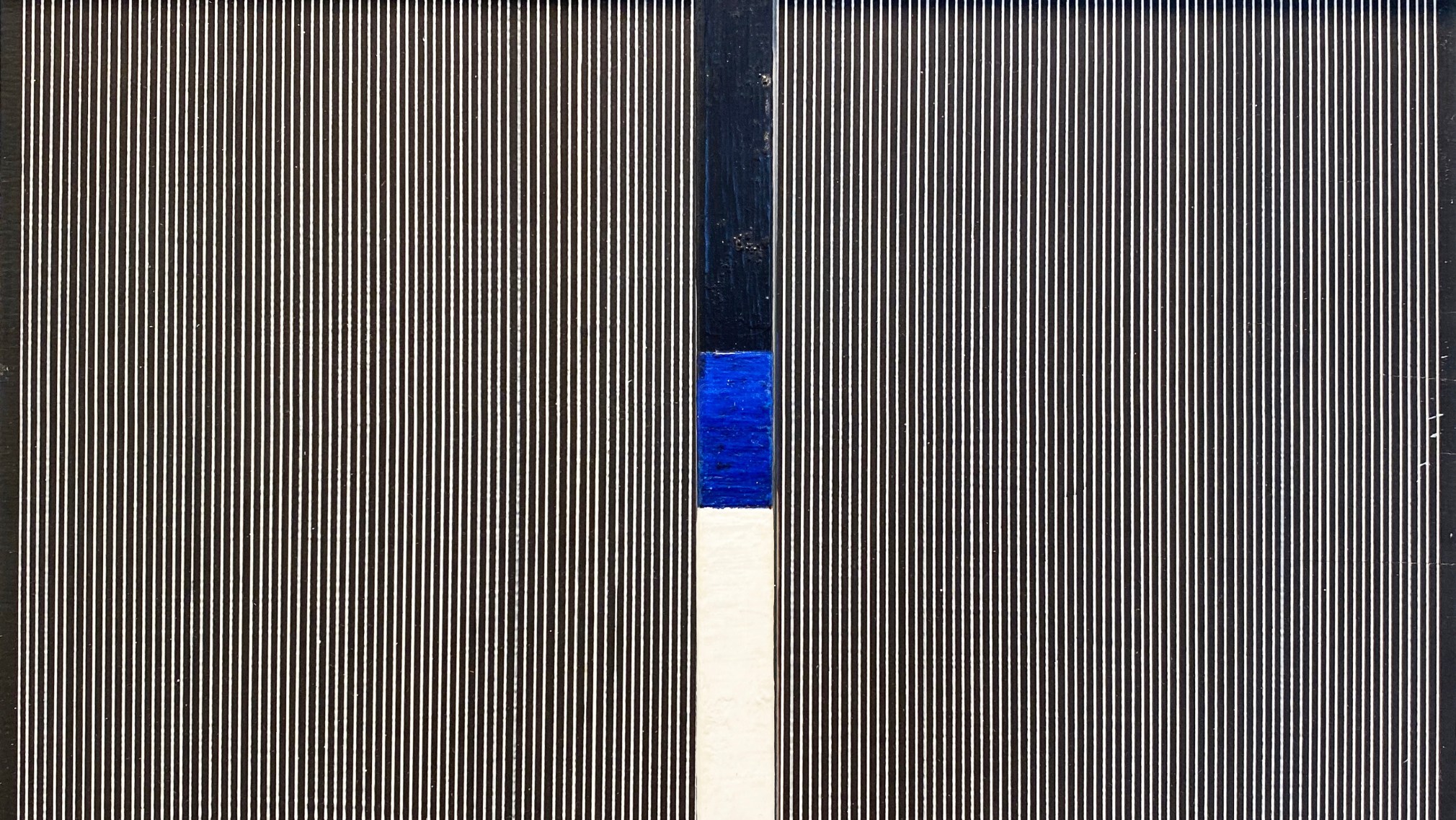 Jes&uacute;s Rafael Soto, Mouvement Tricolore, 1965.&nbsp;9 5/32 x 14 5/16 x 5 29/32 in. (48.7 x 36.4 x 15 cm.) (detail)