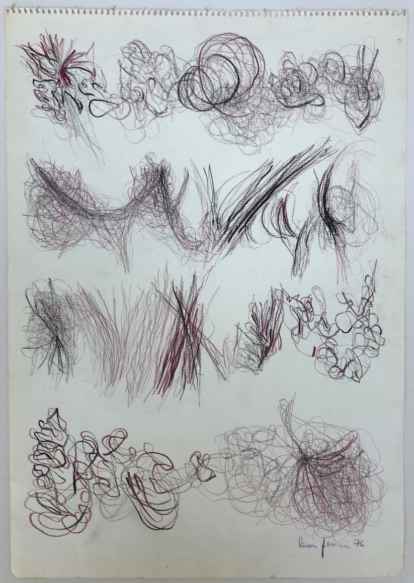 Le&oacute;n Ferrari.&nbsp;Sin T&iacute;tulo, 1976.&nbsp;Pencil on paper,&nbsp;19 9/32 x 13 25/32 in. (49 x 35 cm.)