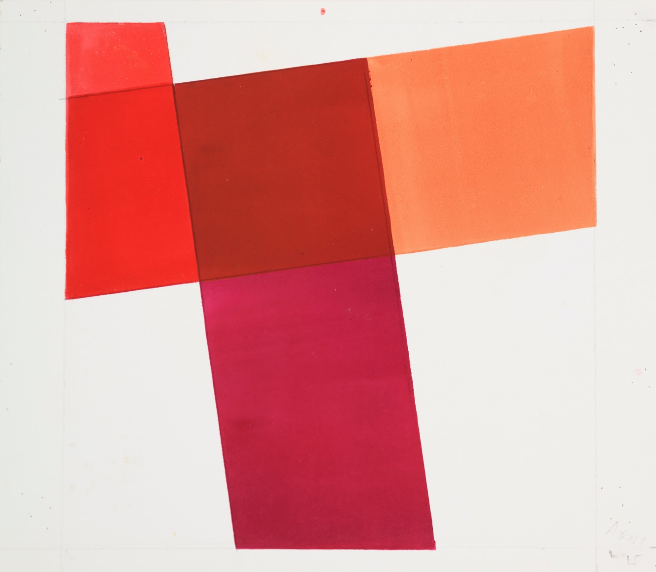 Manuel Espinosa, Untitled, [Serie Lit. color sobre blanco], 1974. Lithographic ink on paper, 8 5/8 x 9 7/8 in. (21.9 x 25.1 cm.)