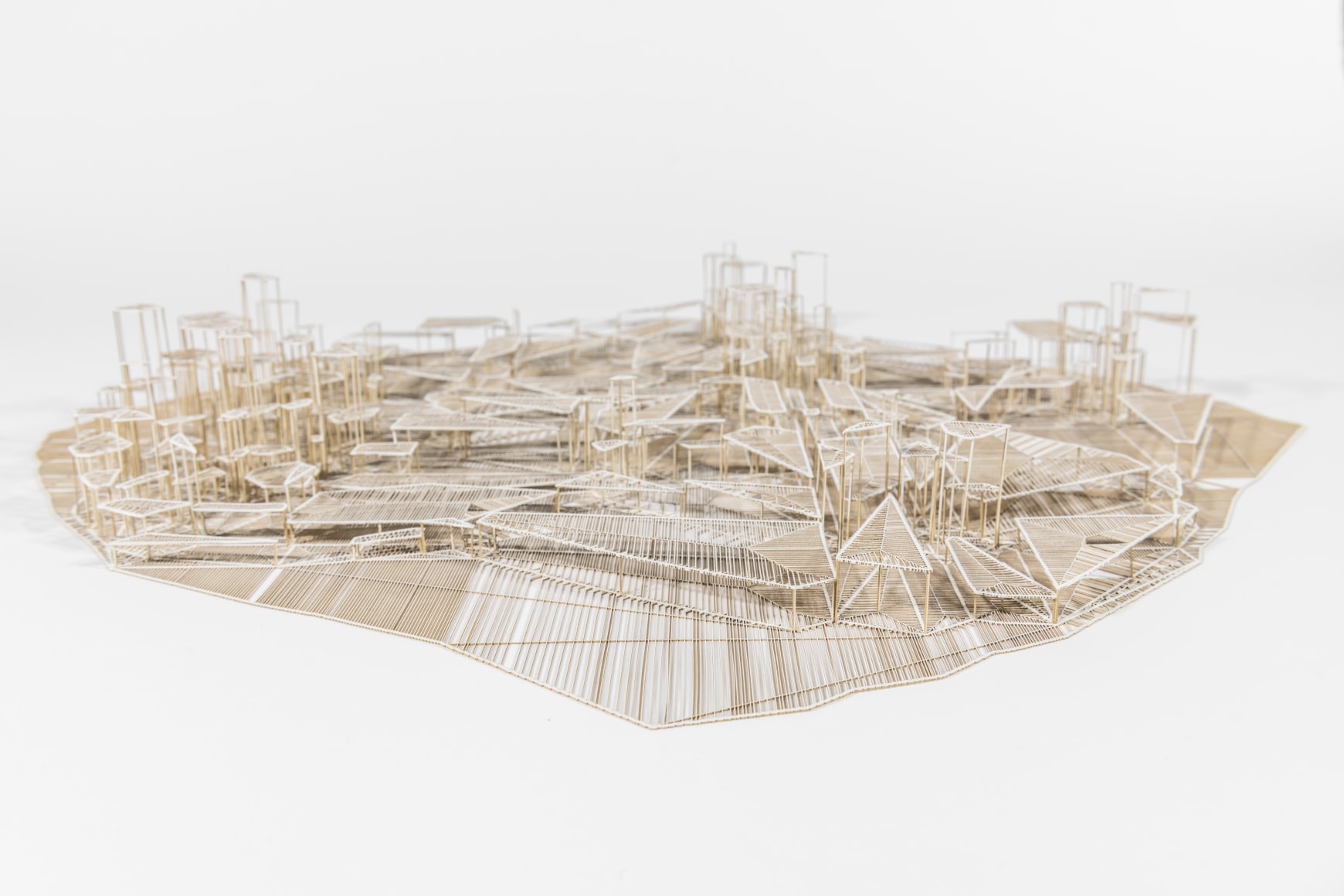 A/T/01, from the series Arquitexturas de sendas futuras y recorridas , 2017 Cut out paper. 42 3/4 x 22 3/4 x 22 3/4 in. (108.6 x 57.8 x 57.8 cm.)