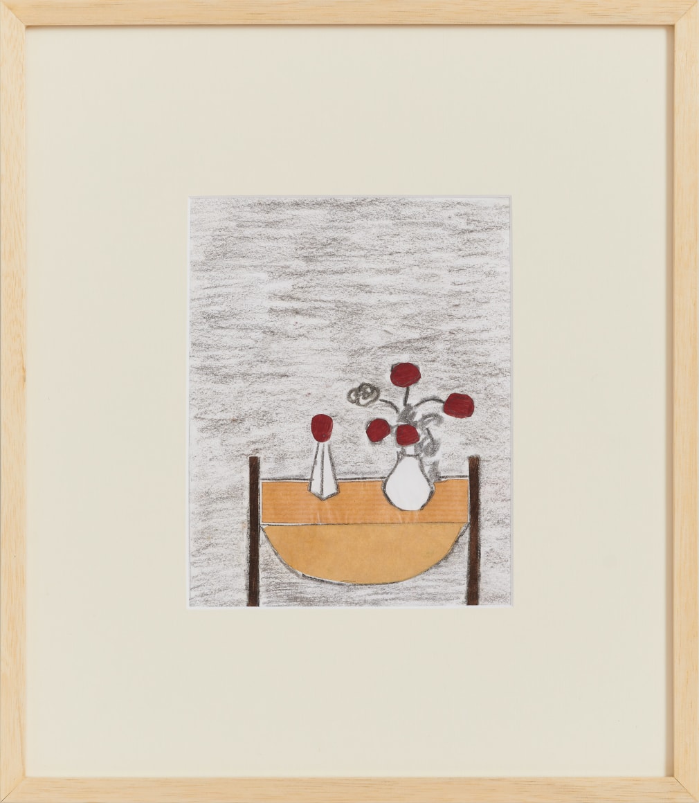 Eleonore Koch, Untitled, 1975. Crayon, graphite, tempera and collage on paper, 7 &frac34; x 6 ⅛ in. (19.7 x 15.7 cm.)