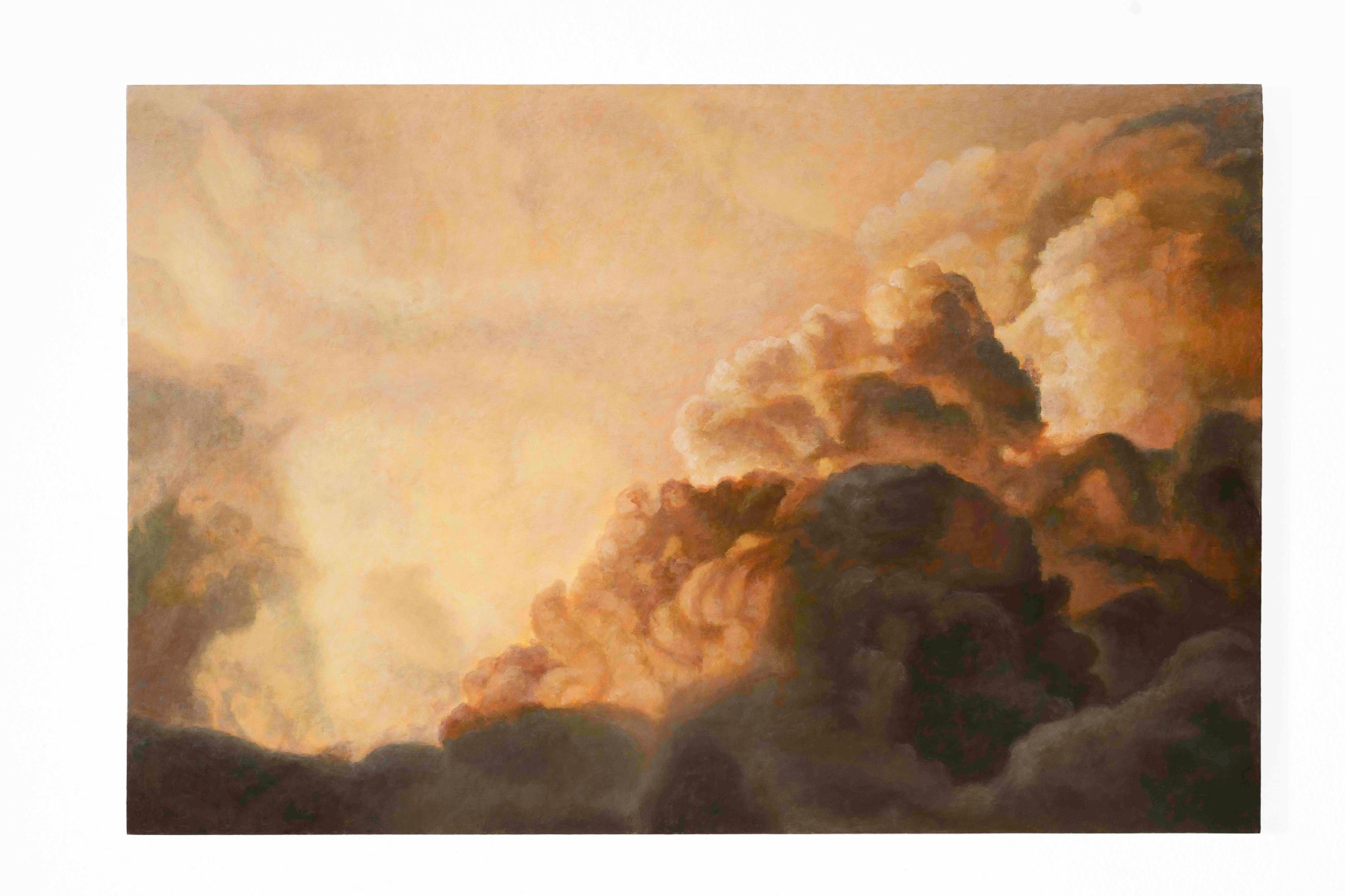 Melanie Smith, Nube 11, 2021. Pigments on wood veneer,&nbsp;17 11/16 x 26 3/4 x 1 3/16 in. (44.9 x 68 x 3 cm.)