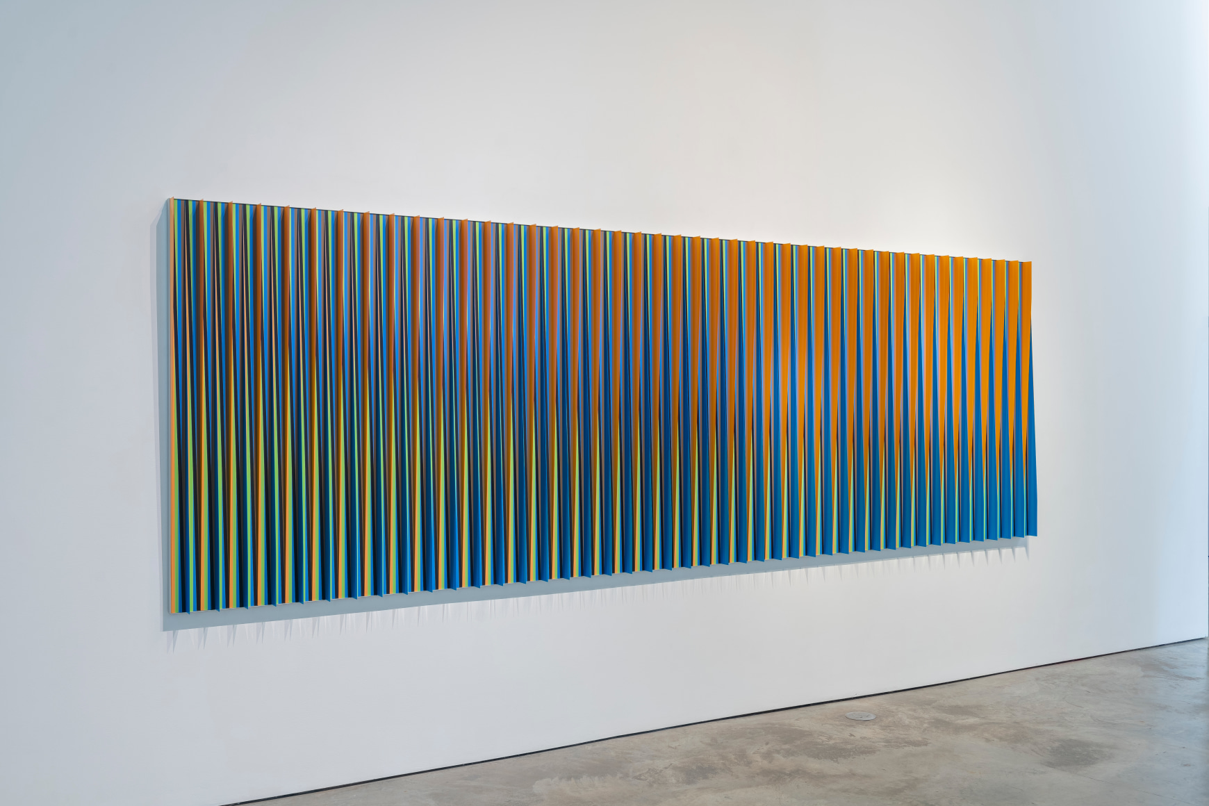 Carlos Cruz-Diez&#039;s&nbsp;Physichromie Panam 110 (2013)&nbsp;installation at Sicardi | Ayers | Bacino, 2023. Photo by Anthony Rathbun.
