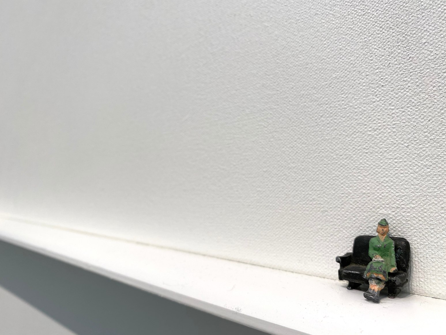 Liliana Porter, Her, 2019. Acrylic and assemblage on canvas, 26 1/2 x 78 x 3 1/2 in. (67.3 x 198.1 x 8.9 cm.) detail