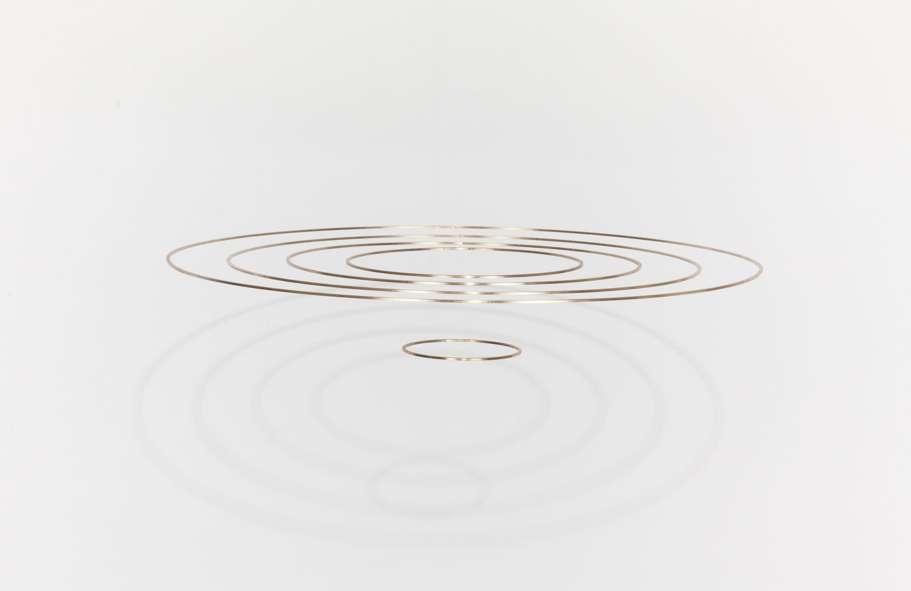 Elias Crespin, Circuconc&eacute;ntricos Laiton-50, 2018. Coated brass, 19 11/16 in. (diameter)