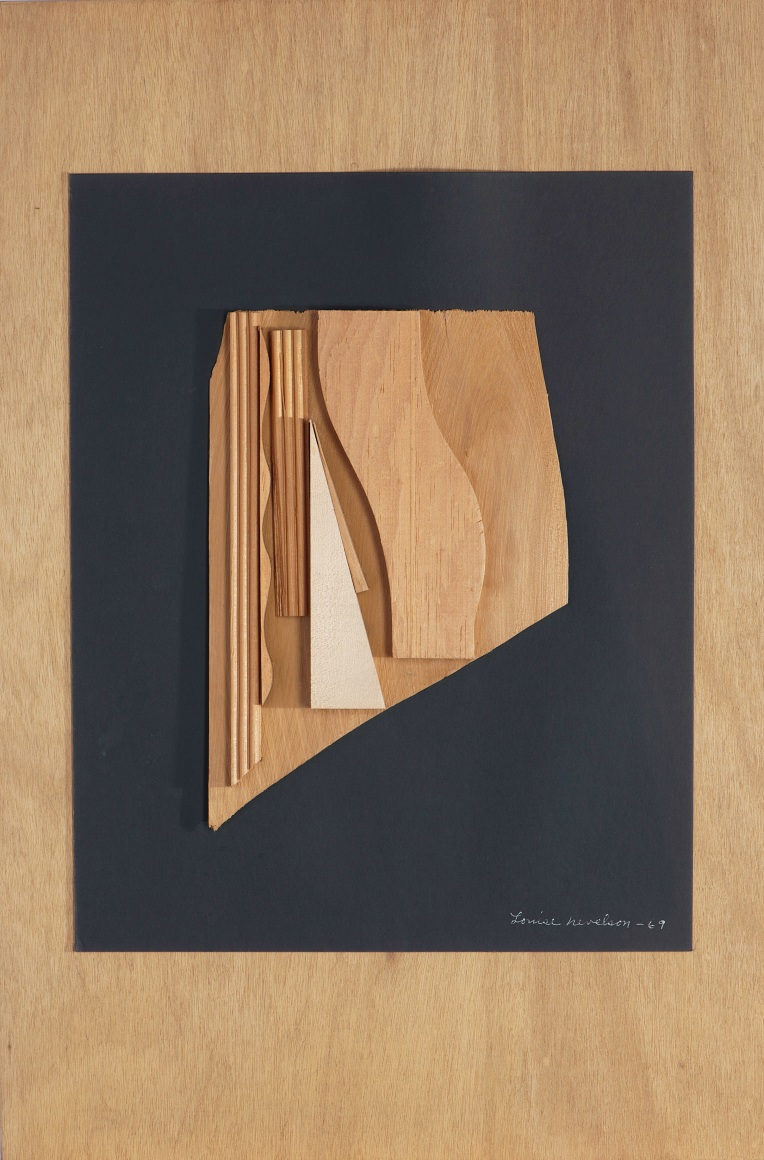 Louise Nevelson, Untitled, 1969, cardboard and wood collage on board, 29 15/16 x 20 1/16 in. &copy; 2025 Estate of Louise Nevelson / Artists Rights Society (ARS), New York