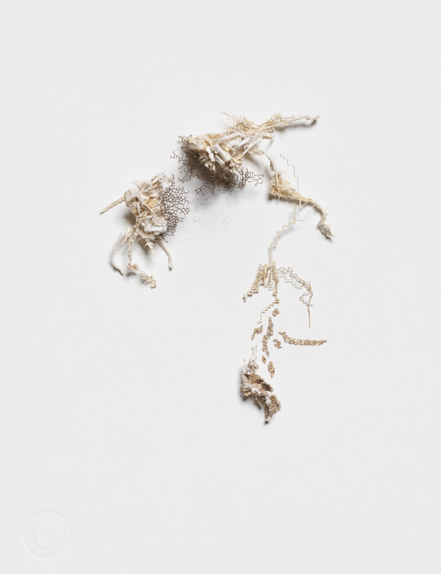 Gustavo D&iacute;az, A Brush with Uncertainty #15, 2019, Cut out paper &amp;amp; pencil, 13 ⅝ x 11 &frac14; x 2 &frac12; in.