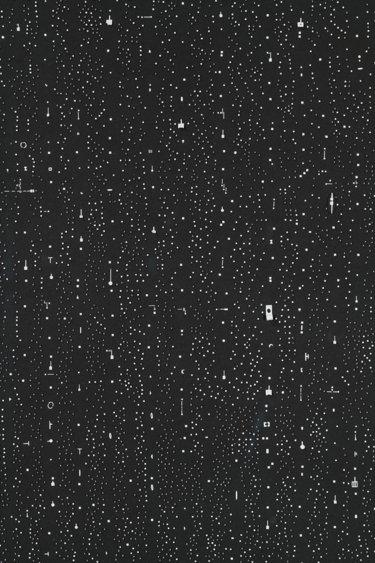 Marco Maggi, Binaries, detail, 2021. Paper on paper on paper, 60 x 40 in. (152.4 x 101.6 cm.)