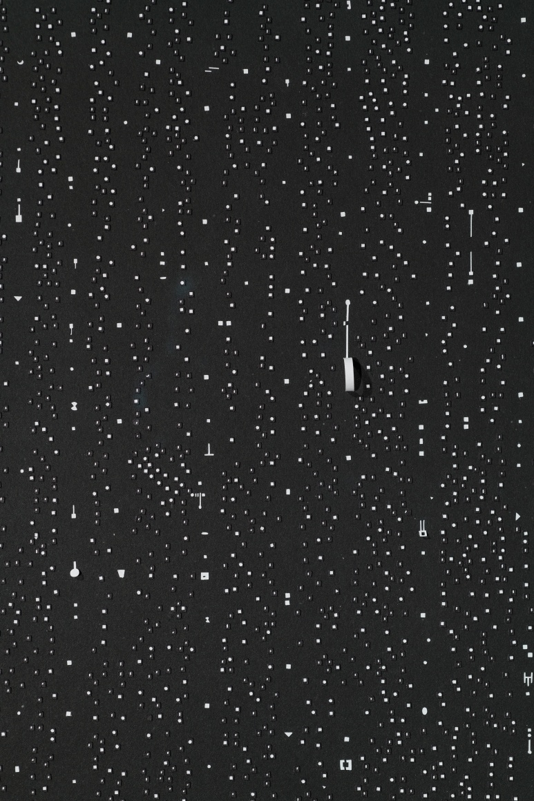 Marco Maggi, Binaries, detail, 2021. Paper on paper on paper, 60 x 40 in. (152.4 x 101.6 cm.)