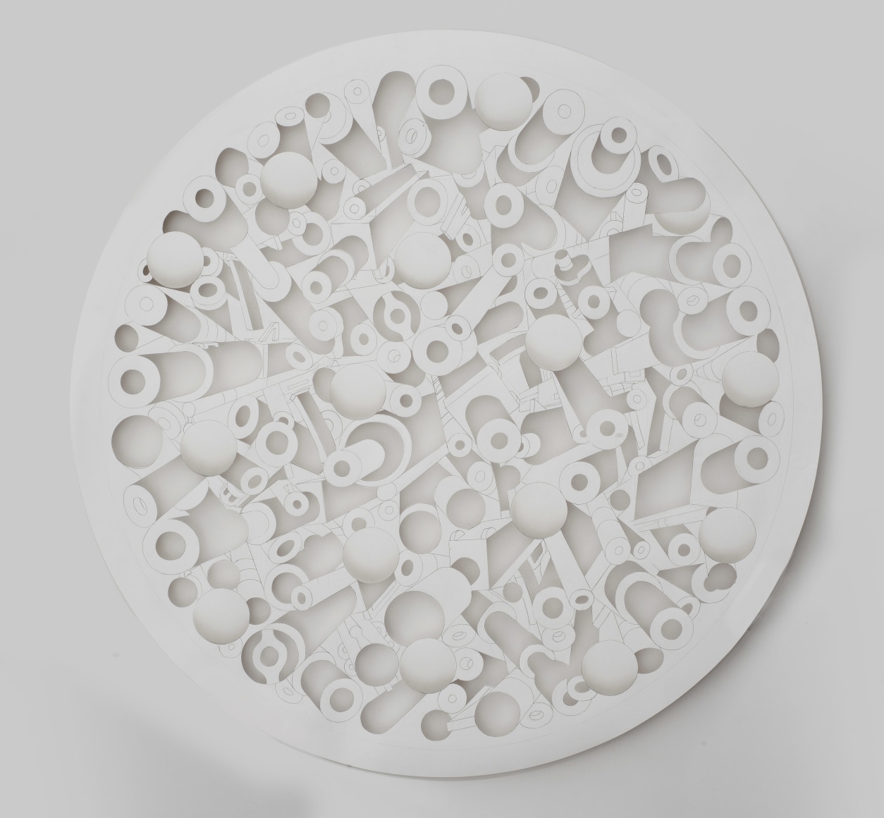 Miguel Angel R&iacute;os, Untitled, 2012. Graphite on cutout paper, 51 in. diameter