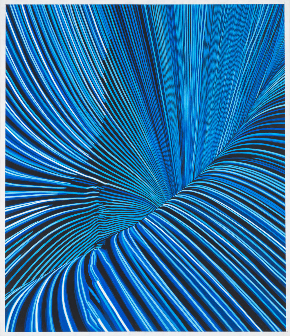 Melanie Smith, Psychoactive Render 2, 2021. Pigments on veneered wood panel, 55 1/8 x 47 1/4 in. (140 x 120 cm.)