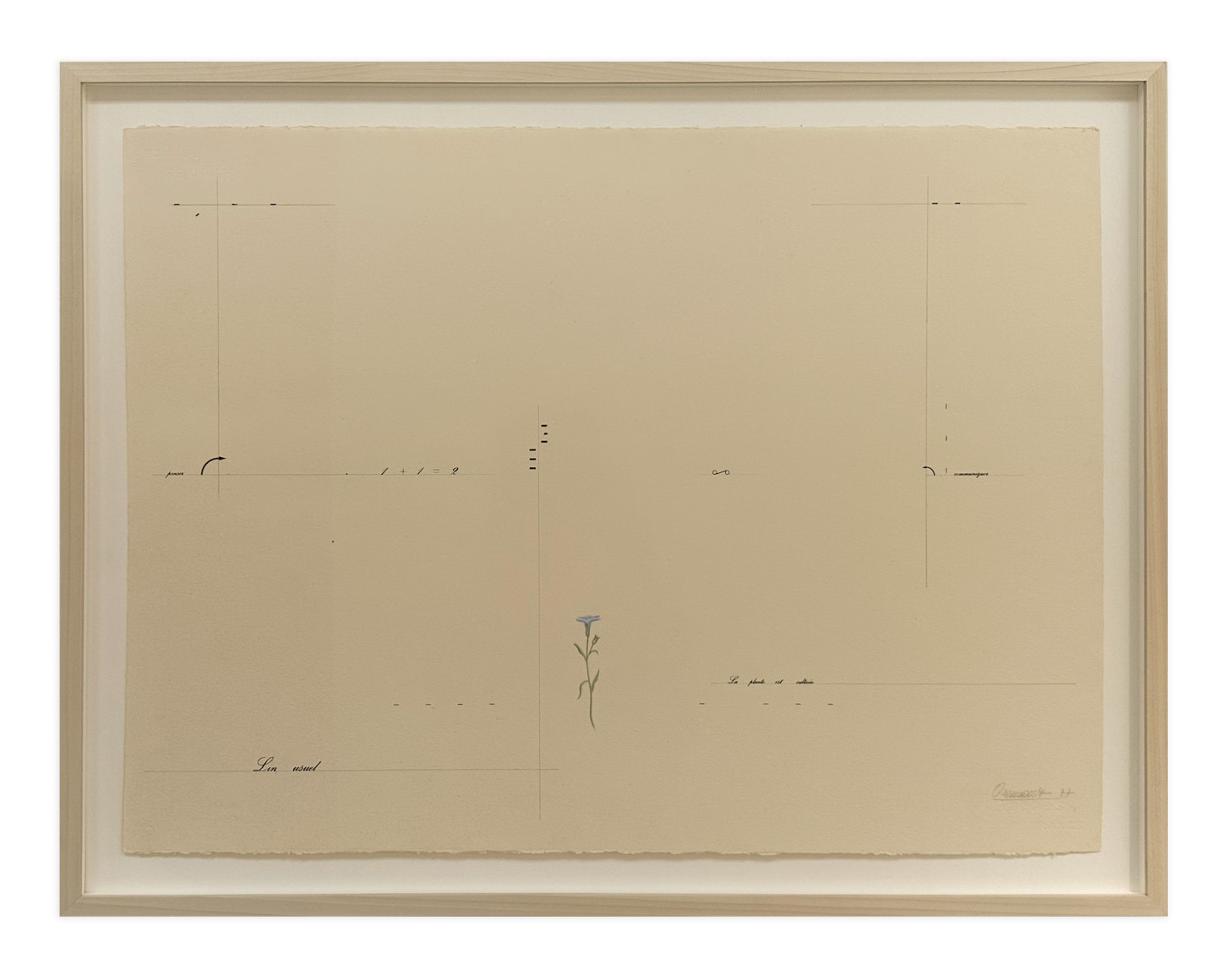 Marie Orensanz, Lin usuel, 1977, Drawing, mixed media on paper, 29.88 x 33.44 x 1.63 inches