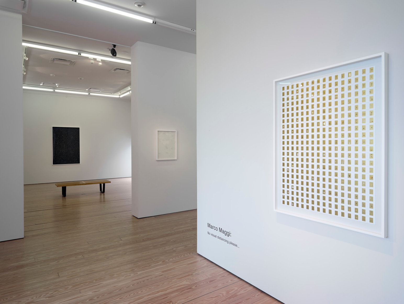 Installation view of Marco Maggi: No Visual Distancing Please at Sicardi | Ayers | Bacino, 2021.