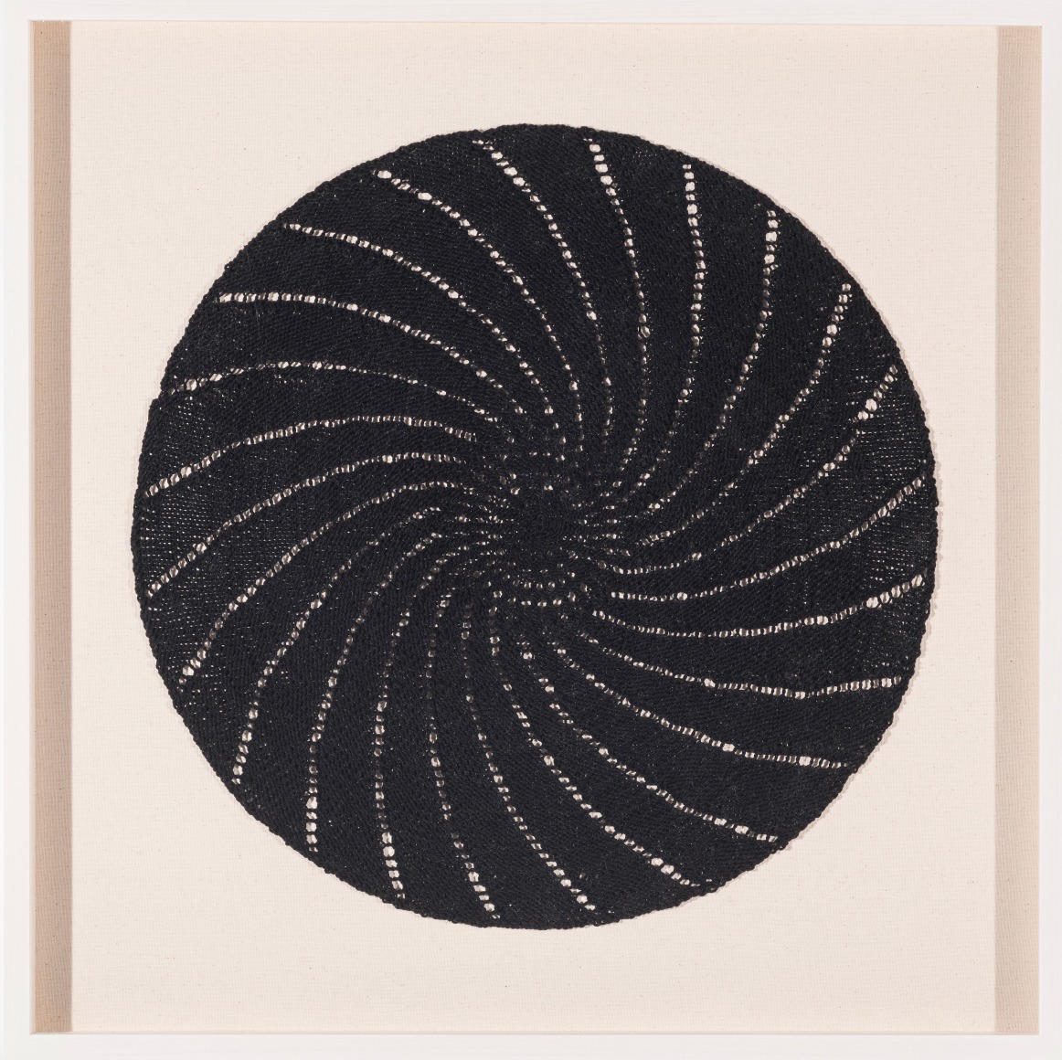 Melanie Smith,&nbsp;Pi (Pond 5) 13, 2022. Cotton, 25 5/8 x 25 5/8 in. (65.1 x 65.1 cm.)