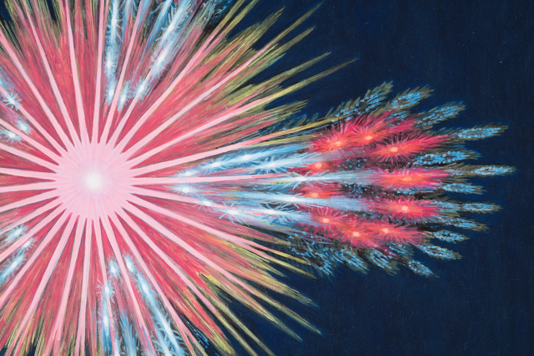 Melanie Smith, Psychoactive Render 18 (detail), 2022. Pigments on veneered wood panel, 21 5/8 x 21 5/8 in. (55 x 55 cm.)