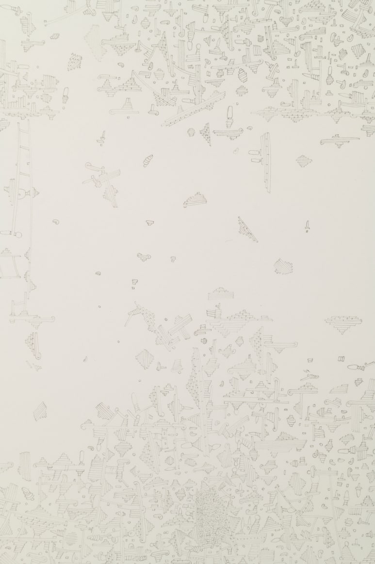 Marco Maggi, Landmark, detail, 2021. Pencil on clay, 24 x 18 in. (61 x 45.7 cm.)