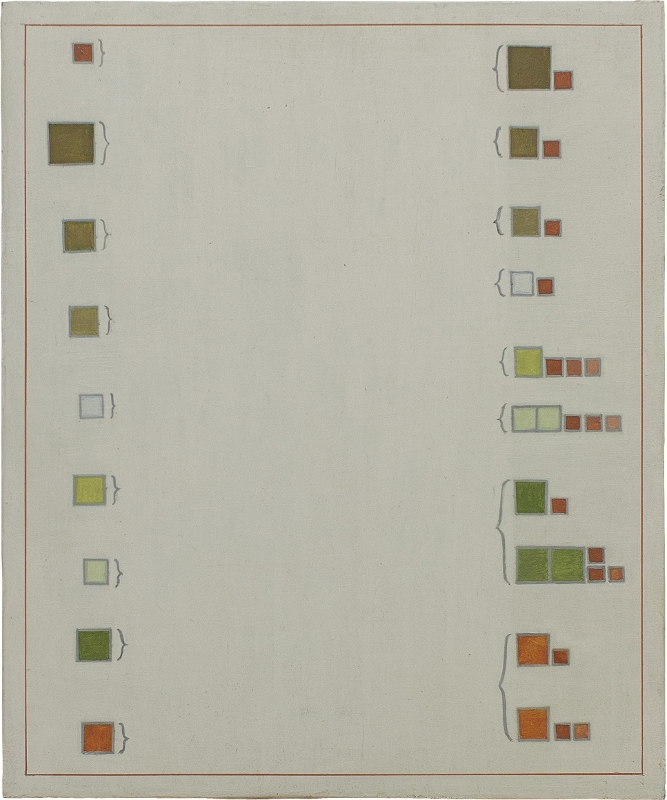 Melanie Smith. Diagram 59, 2016. Oil and encaustic on mahogany.14 ⅛ x 11 &frac34; in.