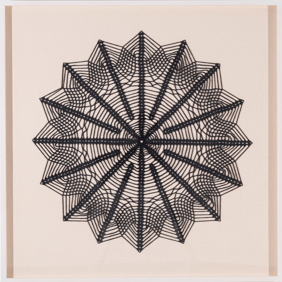 Melanie Smith, Pi (Pond 5) 10, 2022. Cotton, 33 7/8 x 33 7/8 in. (86 x 86 cm.)