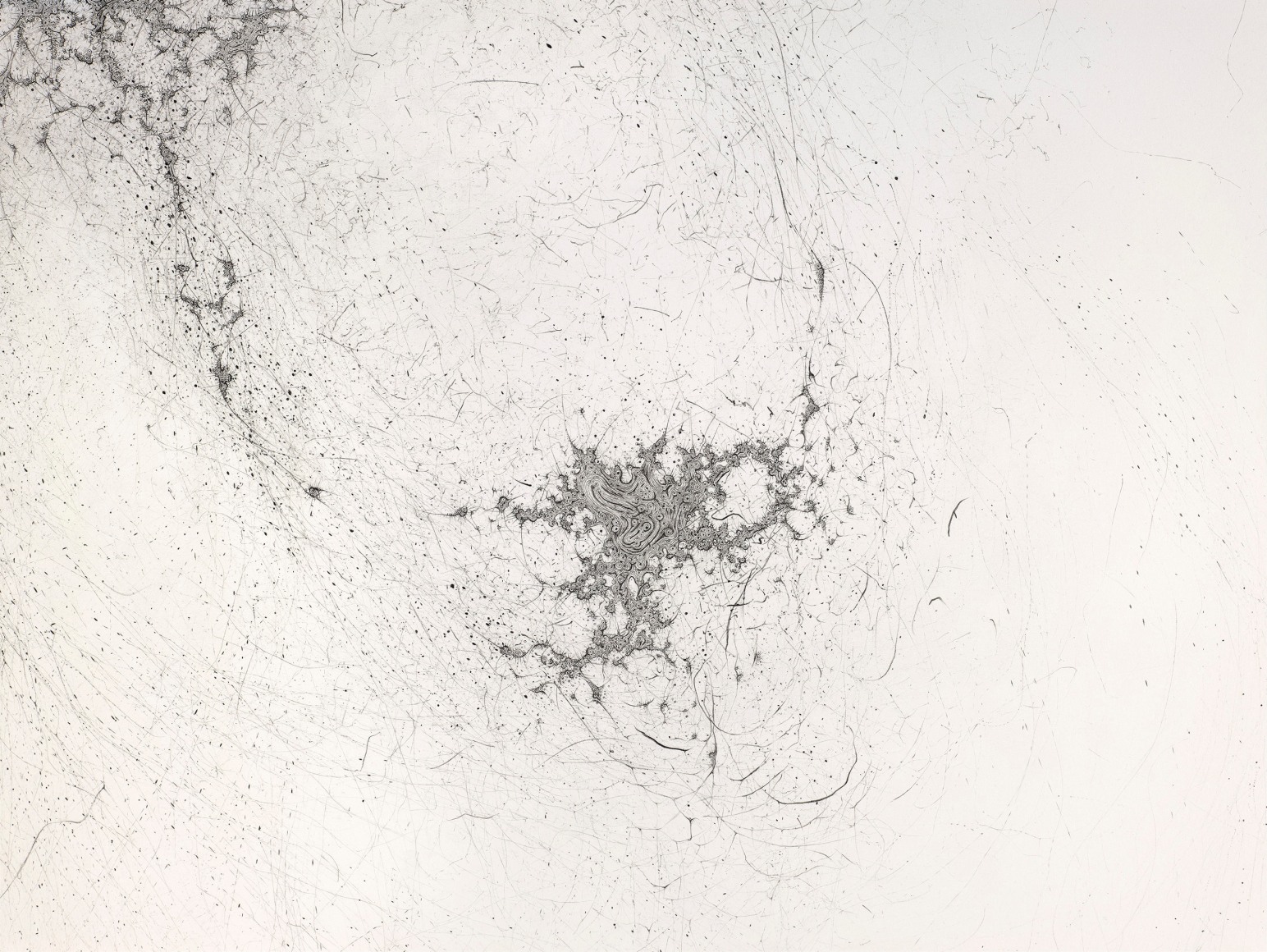 Gustavo D&iacute;az, From the series: Imaginary Flight Patterns IV&nbsp;(detail), 2021. Graphite on paper, 41 7/8 x 60 7/8 in.