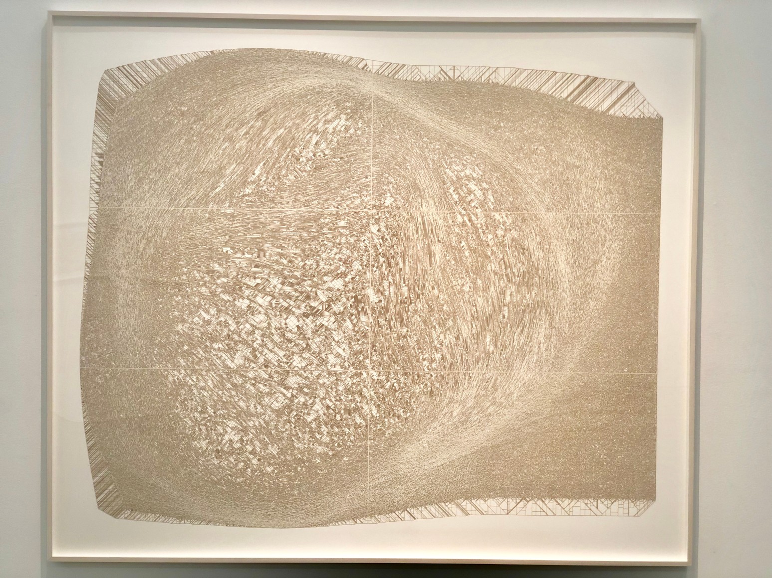 Modelo conjetural en el que 450 x L = 1. Zadeh cuenta... 1- 450 = 0, from the series Conjuntos Borrosos&nbsp;, 2018.&nbsp;Cut out paper.&nbsp;59 x 69 1/2 x 1 3/4 in. (149.9 x 176.5 x 4.4 cm.)