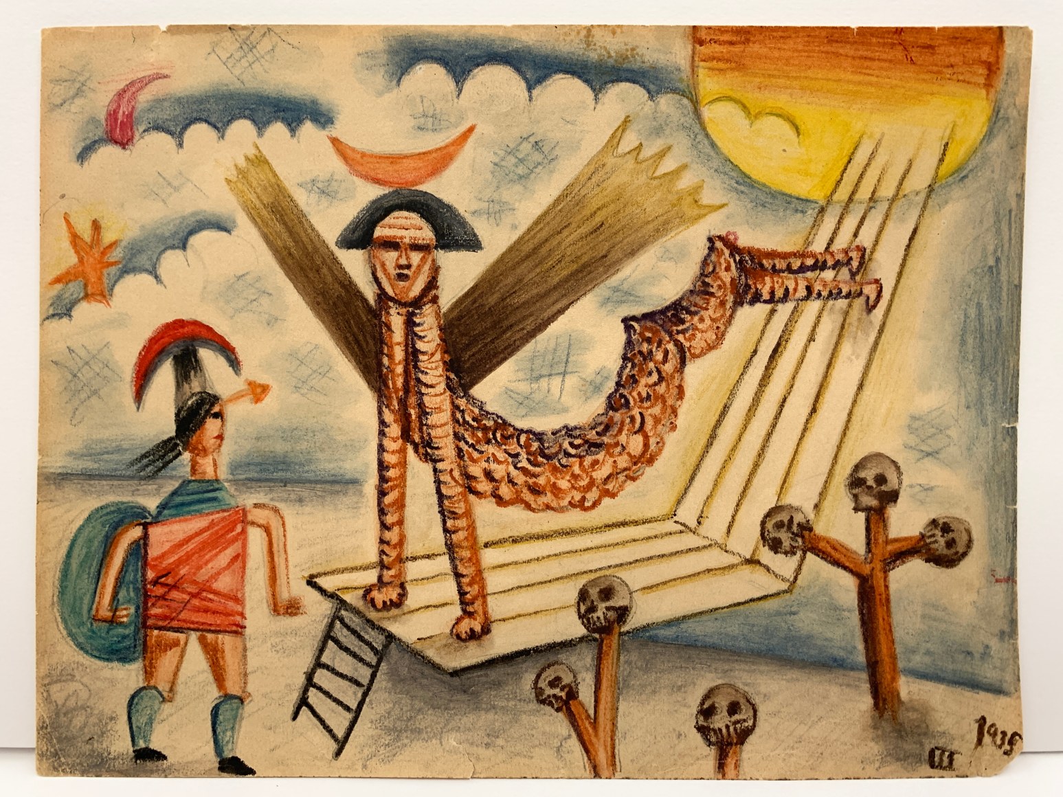 Xul Solar, Bichos. Catalogue Raisonn&eacute; #762, p. 328, 1935. Color pencil on paper, 6 1/2 x 8 5/8 in. (16.5 x 21.9 cm.)