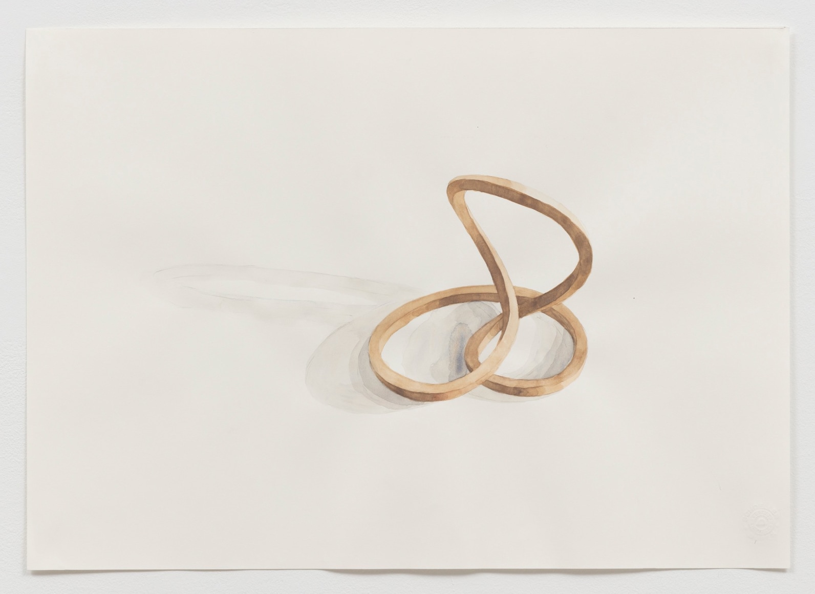 Jorge Macchi,&nbsp;Rubber Band 03, 2017, Watercolor on paper,&nbsp;11 9/16 x 16 1/2 in. (29.5 x 41.9 cm.). Courtesy of Alexander and Bonin.