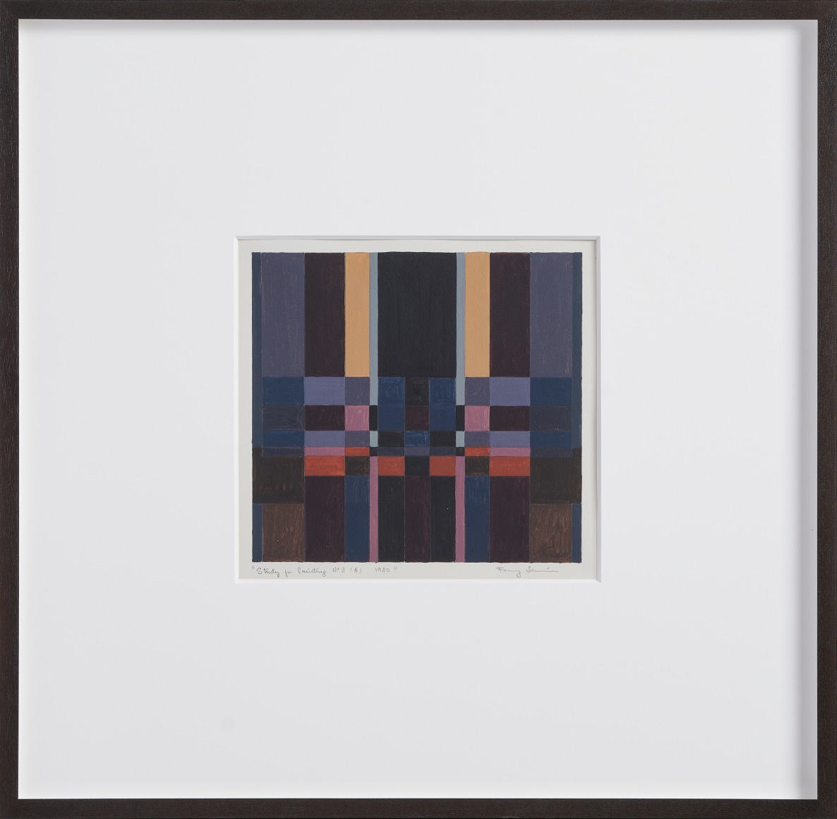 Fanny San&iacute;n, Study for painting No 3 (6), 1980. Acrylic on paper, 14 ⅞ x 19 &frac34; in. (37.8 x 50.2 cm.)