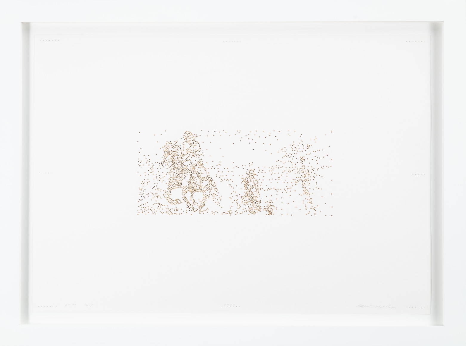 Miguel &Aacute;ngel Rojas, Go on, 2001. Cut coca leaf, 23 2/3 x 31 1/2 in. (58.4 x 80 cm.)