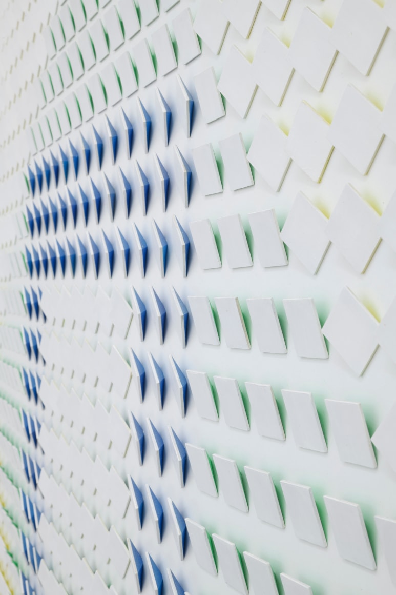 Luis Tomasello, Atmosph&egrave;re Chromoplastique N&deg; 271&nbsp;[detail], 1971. Acrylic on wood, 53 1/4 x 53 1/4 x 3 1/3 in. (135.3 x 135.3 x 7.6 cm.)