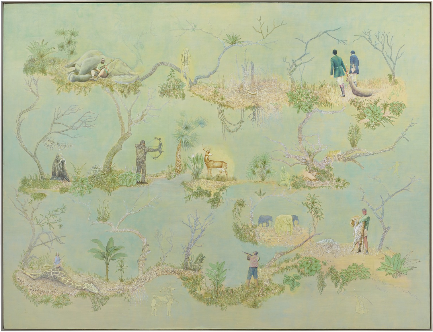 Rodrigo Facundo, Downhearted [Abatido], 2021. Acrylic on canvas, 62 3/4 x 81 7/8 in.