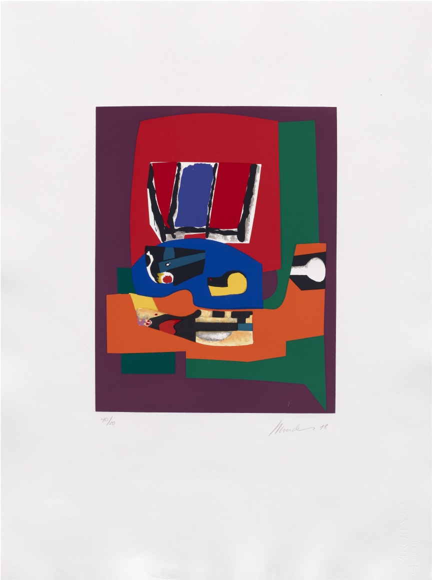 Mercedes Pardo, Un espejo Mir&oacute;, Edition of 50, 1998.&nbsp;Serigraph on paper,&nbsp;30 1/4 x 22 5/8 in. (76.8 x 57.5 cm.)