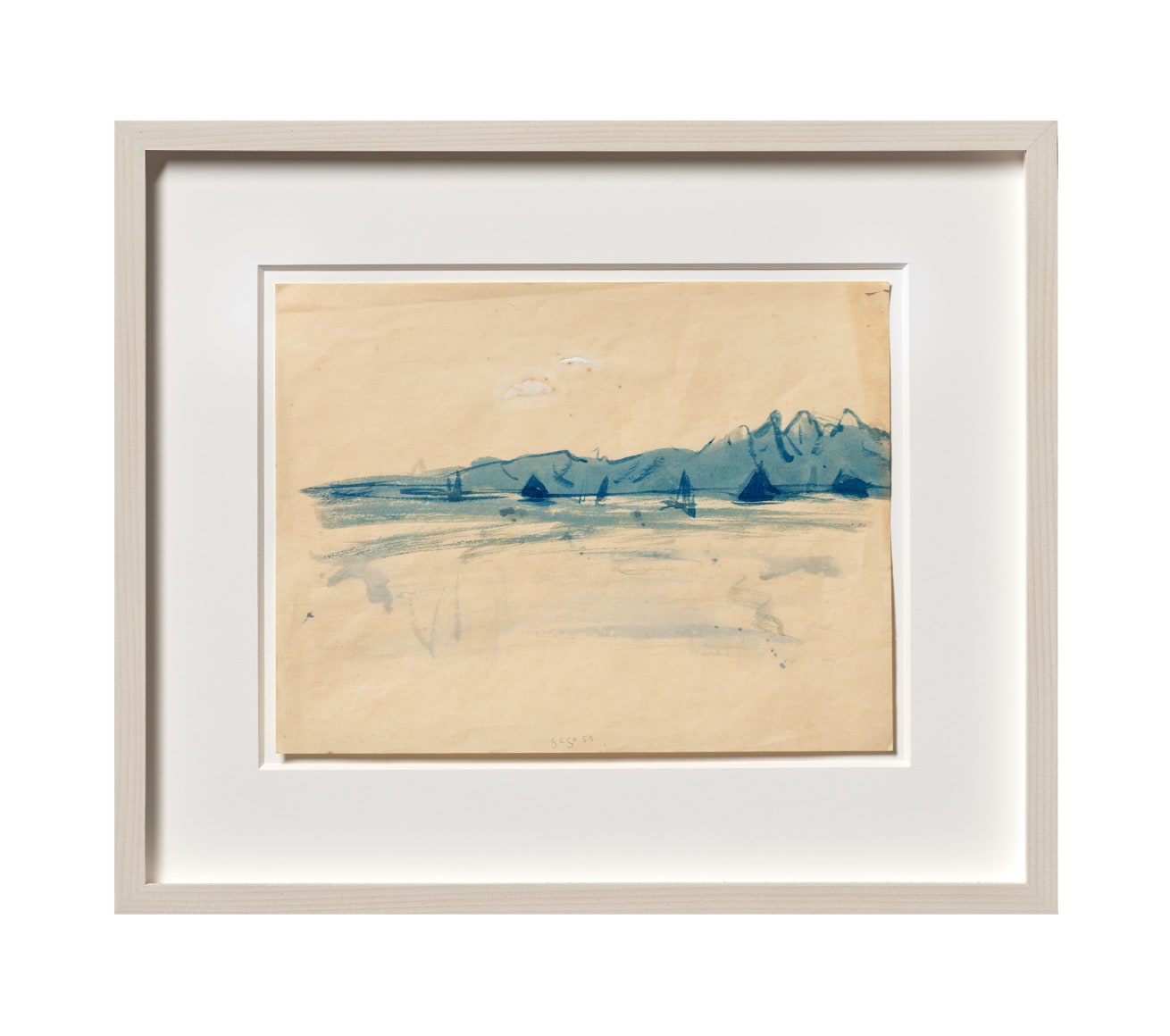 GEGO - Gertrud Goldschmidt, Veleros, 1955. Watercolor on paper,&nbsp;14 x 16 ⅝ x 1 ⅝ in. (35.6 x 42.1 x 4.1 cm.)