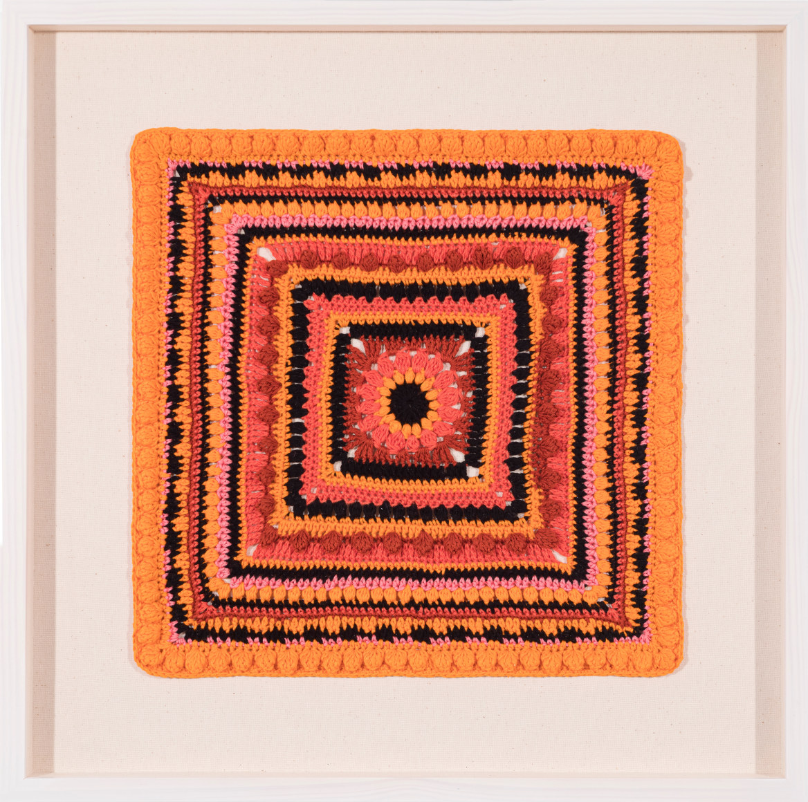 Melanie Smith, Pi (Pond 5) 18, 2022. Cotton, 20 1/2 x 20 1/2 in. (52.1 x 52.1 cm.)