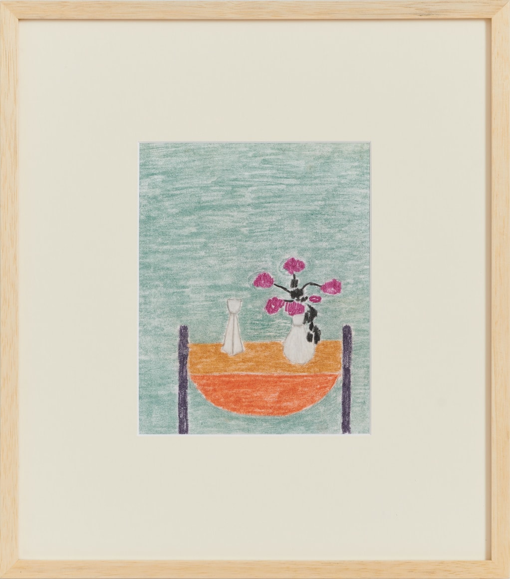 Eleonore Koch,&nbsp;Untitled, 1975. Crayon and graphite on paper, 7 ⅝ x 6 in. (19.5 x 15.3 cm.)