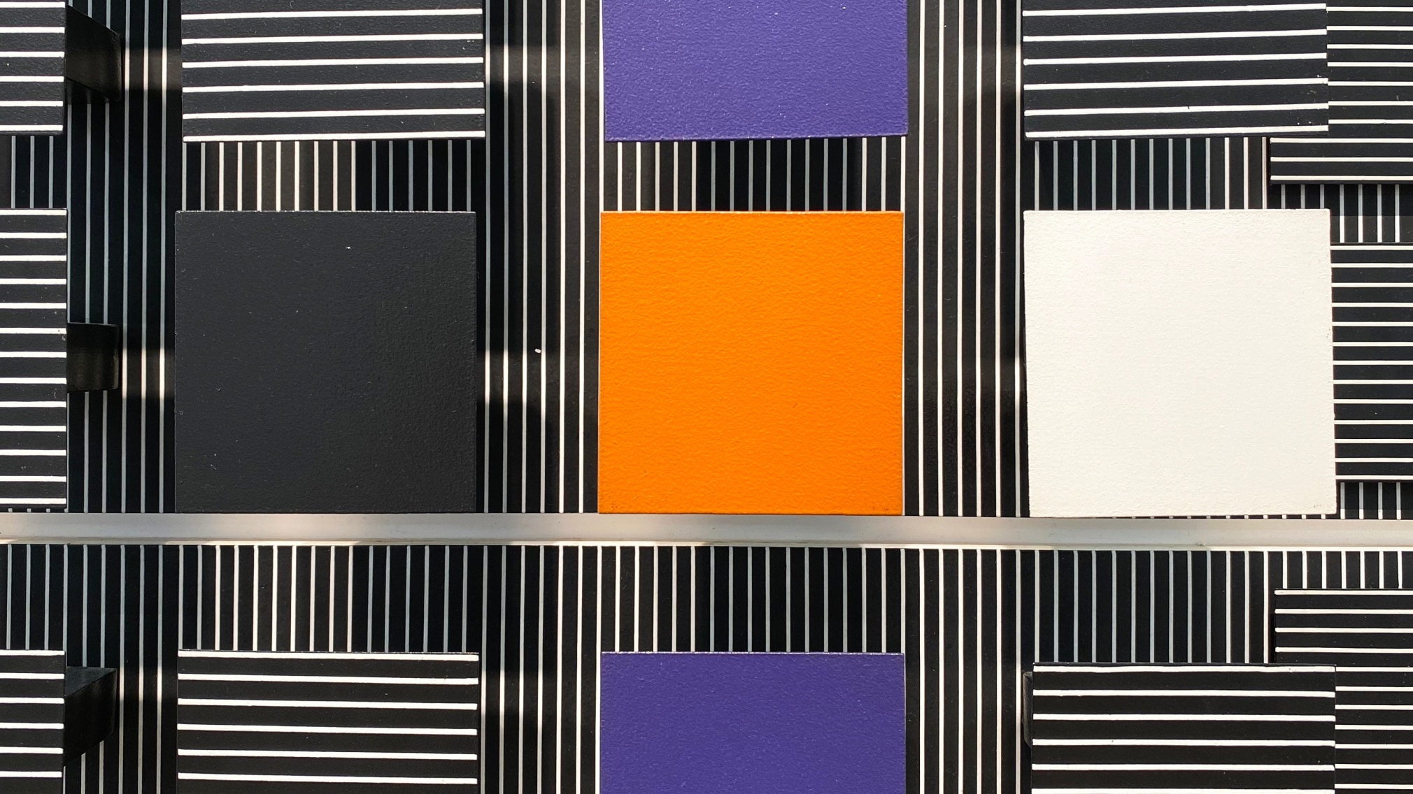 Jes&uacute;s Rafael Soto, Le petit carr&eacute; orange, 1992. 32 5/8 x 32 1/4 x 7 in. (83 x 82 x 17.8 cm.) (detail)